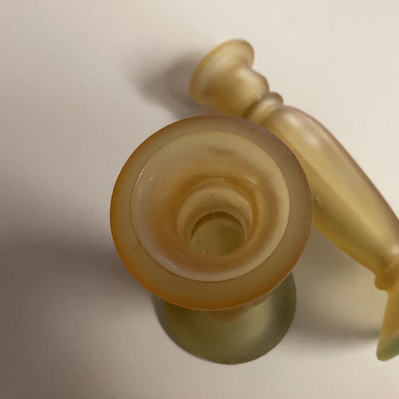 Pair of  Ecoglass Spain Gold Frosted Glass Candlesticks - Picture 3 of 4